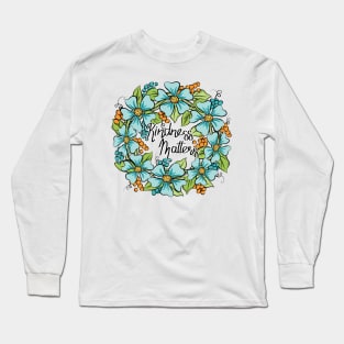 Kindness Matters Floral Wreath Art Long Sleeve T-Shirt